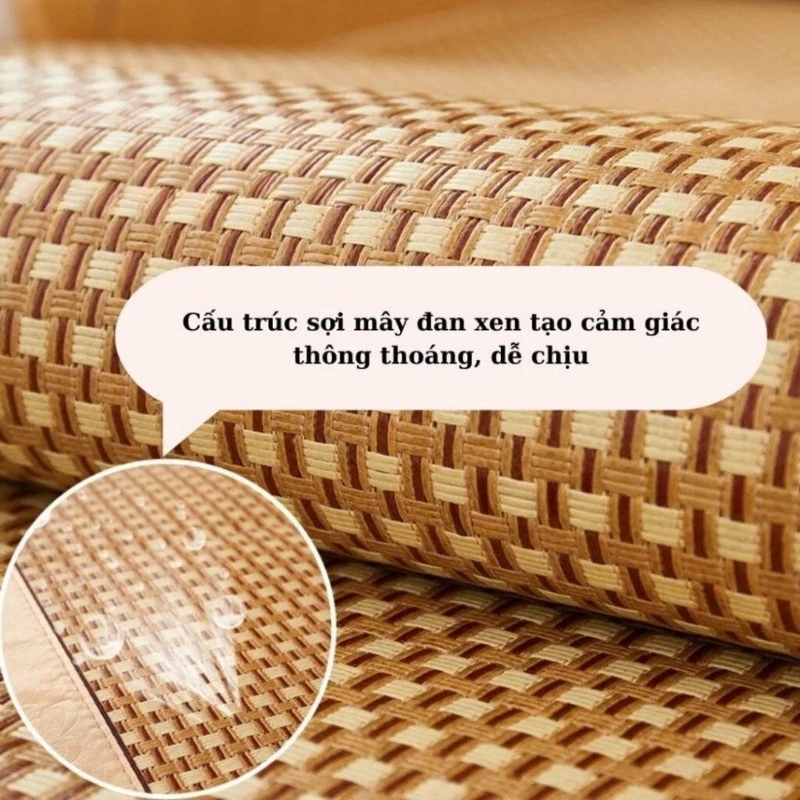 Chiếu mây điều hòa 3D kích thước 1m x 1m9 - Đan thủ công đẹp mắt, hài hòa với mọi không gian
